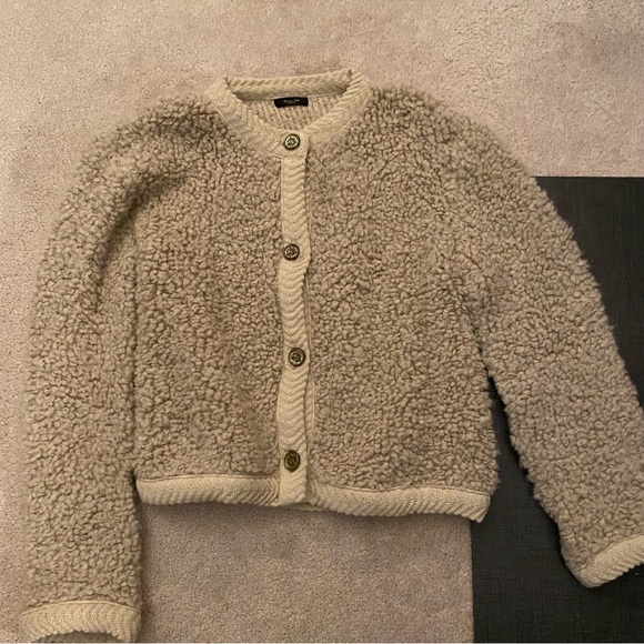 Massimo Dutti Boucle knit cardigan with buttons Medium - Picture 2 of 10